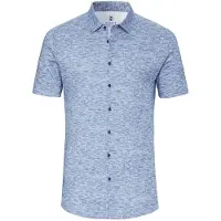 Desoto Slim Fit Jersey overhemd Stofblauw, Effen