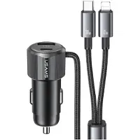 Usams Autolader 66W Voor Magsafe Iphone 12 13 14 15 Met 2-In-1 Kabel