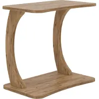 En.casa Bijzettafel Stattela op wielen C-vorm 59x35x56 cm houtkleurig []