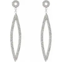 Charme Bijoux Lange strass- Oorbellen- Luana- Zilverkleurig -