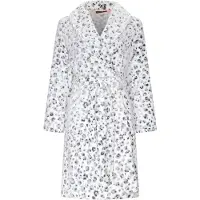 Rebelle fleece badjas wit/grijs Dames