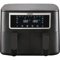 Bourgini Duo Heteluchtfriteuse 2 x 4.0L - PFAS vrij - Airfryer XXL - 2 laden met synchronisatie functie - Touchscreen - 8L - 2600W - Zwart