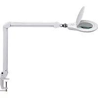 MAUL MAULsource LED loeplamp, wit, 51 cm, dimbaar MAULsource,, wit / opaal, Werkkamer / Kantoor, Kunststof, Modern, Klemlamp