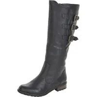 Remonte Damenschuhe Reißverschluss Schaftstiefel Schwarz Freizeit