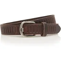 Timbelt Leren Gleufjes Riem 3 cm Bruin