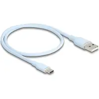 DeLOCK USB 2.0 Cable USB Type-A male to USB Type-C male 0.5 m blue Silicone