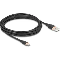 DeLOCK USB 2.0 Cable USB Type-A male to USB Type-C male 4 m black Silicone