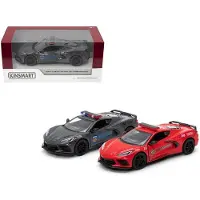 KINSMART Corvette 2021 Politie Modelauto 1:36 Pull-Back
