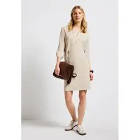 Street One Dames Corduroy jurk met gespleten hals - Beige - 42