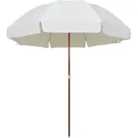vidaXL Parasol met stalen paal 300 cm zandkleurig