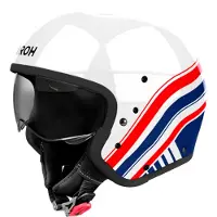 Airoh J 110 Eon Glossy Wit Rood Blauw Jethelm Maat M
