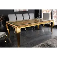 Invicta Design eettafel MODERN BAROK 200cm naturel goud teakhout exclusief glazen blad- 44362
