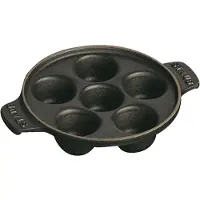 Staub Slakkenpan met 6 openingen - zwart