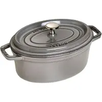 Staub La Cocotte ovale pan gietijzer 2,35 L Grafietgrijs