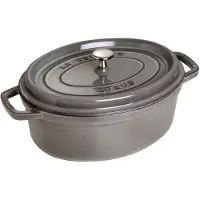 Staub La Cocotte ovale pan gietijzer 8 L Grafietgrijs