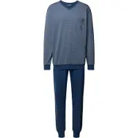 Schiesser Pyjama lang ' Comfort Essentials ' nachtblauw