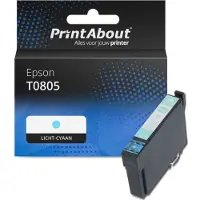 PrintAbout Huismerk Epson T0805 Inktcartridge Licht-cyaan