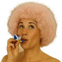 Partyproduct Feestpruik Roze Krullen – Verkleed Pruik met Afro Look voor Party & Carnaval