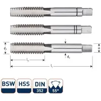 Rotec HSS Handtappenset BSW 1-8 - 3060030