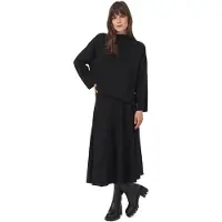 REPEAT cashmere Luxe merinowollen rok met wijde snit - Maat 40 - Black - Dames -