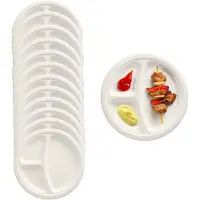 Papstar BBQ / verjaardag wegwerp vakjes borden - 100x stuks - D23 cm - suikerriet - biologisch afbreekbaar