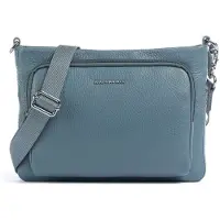 Mandarina Duck Leren schoudertas Mellow Leather Crossover Bag Iron petrol