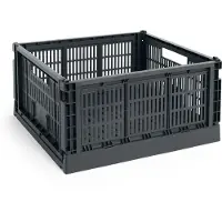 HAY Colour Crate Square Stapelbare Opbergdoos Charcoal | Large