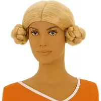 Partyproduct Blonde Dubbele Knot Verkleedpruik – Feestpruik voor Carnaval & Themafeesten