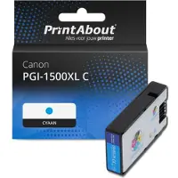 PrintAbout Inktcartridge PGI-1500XL C Cyaan Hoge capaciteit geschikt voor Canon
