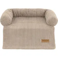 By Cee Cee Origineel Hondendeken Bank – Hondenkleed Bank - Hondenmand - Premium - Volledig Afritsbaar - Ribstof - Mokka Taupe - 90x90 - Maat M