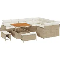 vidaXL Tuinbank Set 12 st 12-zits Beige en Crème