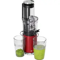 Kitchenbrothers Slowjuicer - Verticaal - Juicer - Groenten en Fruitpers - 80 mm - 750 ml - Rood
