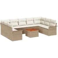 vidaXL Tuinbank Set 10 st 9-Aantal zitplaatsen Beige en Crème