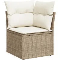 vidaXL Tuinbank Set 8 st 7-Aantal zitplaatsen Beige Poly rattan