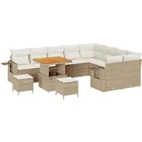 vidaXL Tuinbank Set 12 st 11-Aantal zitplaatsen Beige en Crème