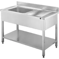 Zorro Spoeltafel ZST 120/60/L RVS Spoelunit met Spoelbak Links & Afdruipvlak Rechts 120x60x85 cm Horeca