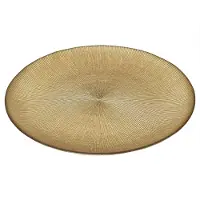 Home Deco Factory , KA6135, Gouden glazen plaat 21 cm, elegant en modern design, duurzaam en bestendig, ideaal voor alle gelegenheden, gemakkelijk schoon te maken, gouden kleur
