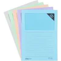 OKI Venstermappen Pastel Set Organisermappen Papieren insteekhoezen met venster, gemaakt van hernieuwbare grondstoffen, 120 g/m², A4 (220 mm x 310 mm), 10 stuks