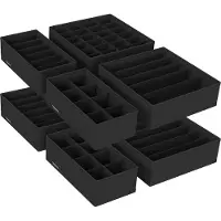 Songmics Ondergoed organizer set van 8 opvouwbaar, Zwart