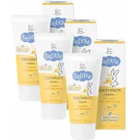Bebble Baby Tandpasta Banaan – grootverpakking - 3 x 50 ml | Vanaf 6 maanden | Veilig bij inslikken | Zonder fluoride