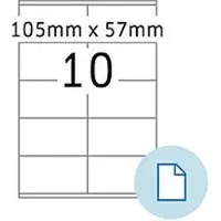 Herma Etiketten 8420, permanente kleefstof, bedrukbaar, B 105 x H 57 mm, papier, wit, 5000 stuks/500 vellen