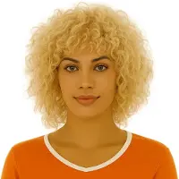 Partyproduct Blonde Krullen Verkleedpruik – Feestpruik voor Carnaval & Themafeesten