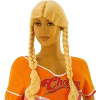 Partyproduct Feestpruik Lange Blonde Vlechten – Verkleed Pruik voor Carnaval, Themafeest en Cosplay