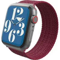 GEAR4 Nylon Smartwatch bandje - Geschikt voor Apple Watch Braided nylon bandje - bordeaux rood - Strap-it Horlogeband / Polsband / Armband - 42 - 44 - 45 - 49mm Maat: M
