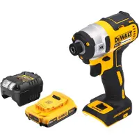 DeWalt Boormachine + slagboor, DCF 887 D1 Accu-slagmoersleutel 18 V 205 Nm 1/4" Borstelloos + 1x accu 2.0 Ah + lader (Oplaadbare batterij)