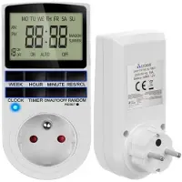 Iso Trade Tijdschakelaar aan/uit schakelaar - 16A - 230V/50Hz - Wit