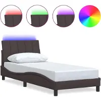 vidaXL Bedframe zonder matras "Hanko" 90x190 cm stof donkerbruin