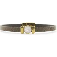 Qoss Taupe Armband Isabel Crème | Goud - Maat M