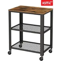 Hoppa! Songmics Bijzettafel - Hout - Zwart - 60 X 40 X 77.5 Cm