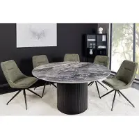Invicta Ronde eettafel UNIQUE 120cm zwart keramiek met onderstel - 46382